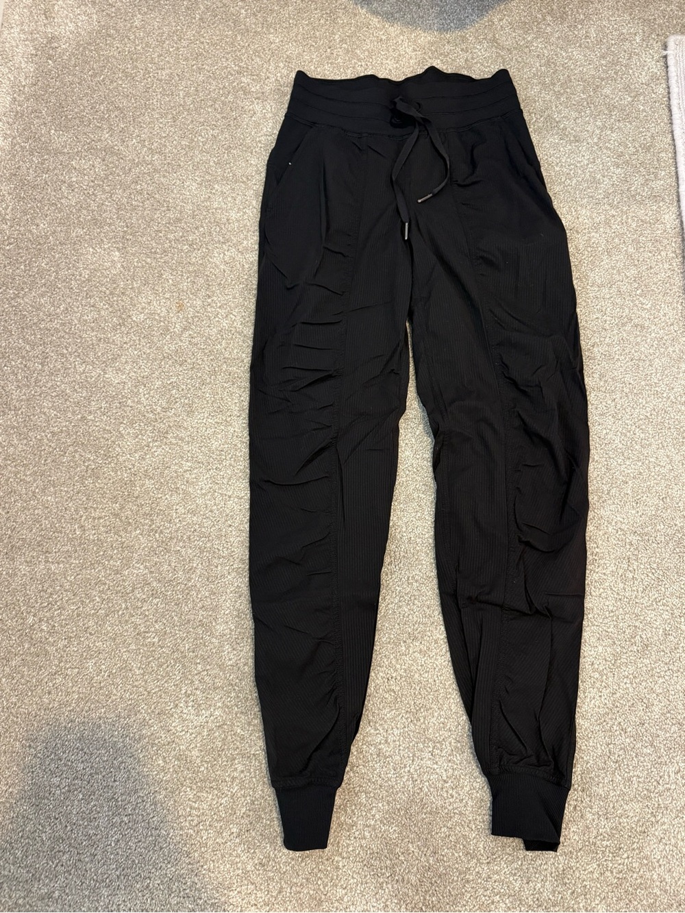 lululemon athletica Black Ribbed Jogger Pants